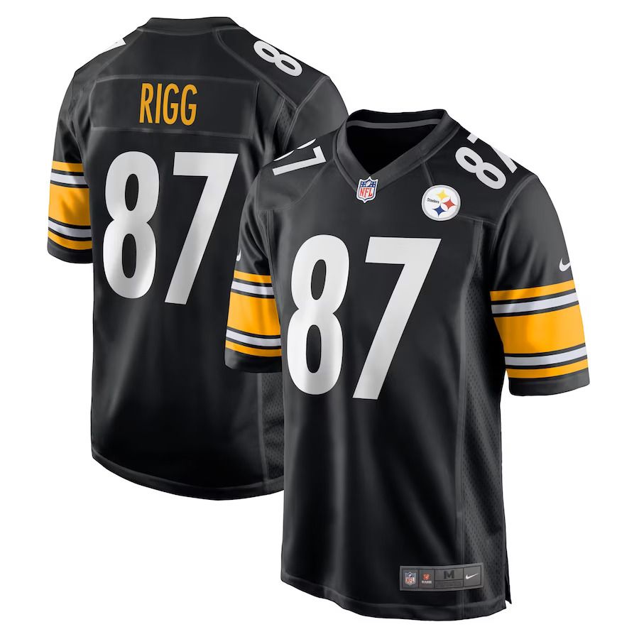 Men Pittsburgh Steelers #87 Justin Rigg Nike Black Game Player NFL Jersey->pittsburgh steelers->NFL Jersey